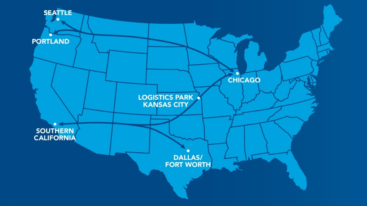 Map of expedited intermodal routes | C.H. Robinson