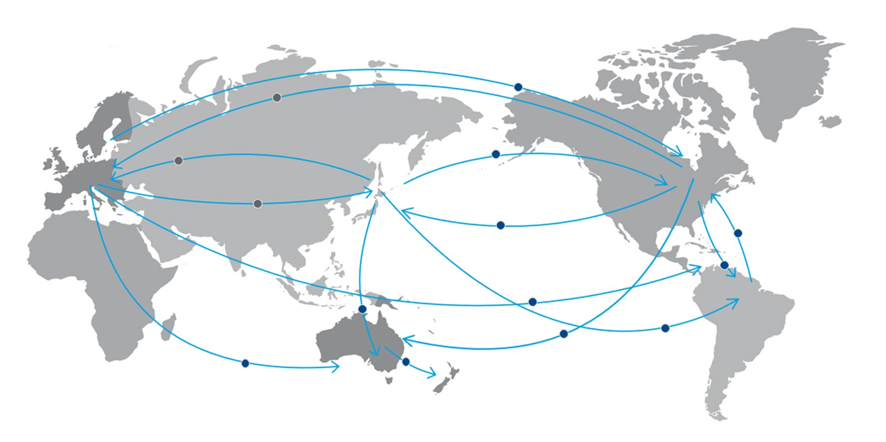 Map of key markets in C.H. Robinson's global ocean network