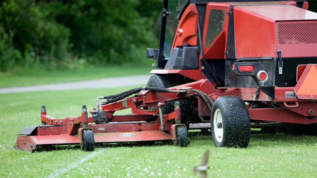 Red landscape lawnmower