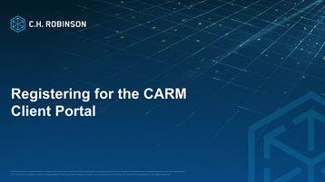 Registering for the CARM client portal