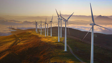 windfarm at sunrise
