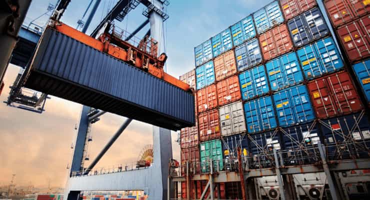 Containers being loaded
