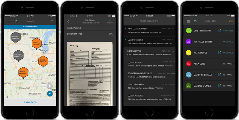 Navisphere Carrier Technology on a mobile device