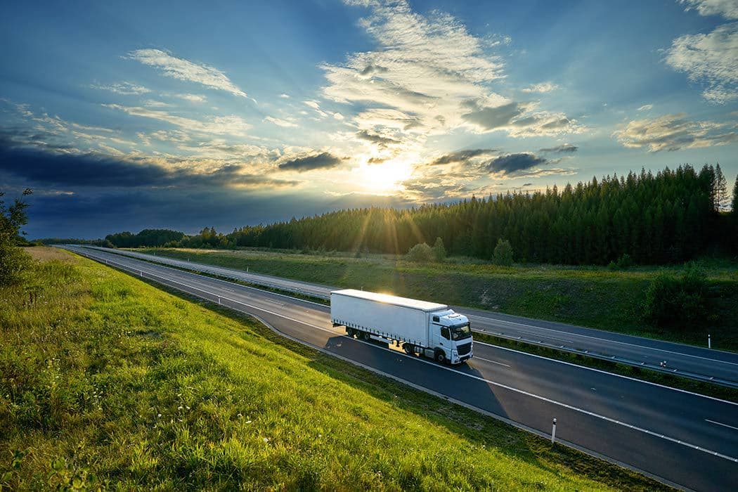 European full truckload on the road