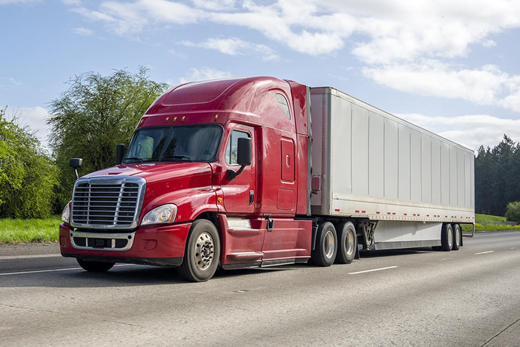 US Truck with red cab
