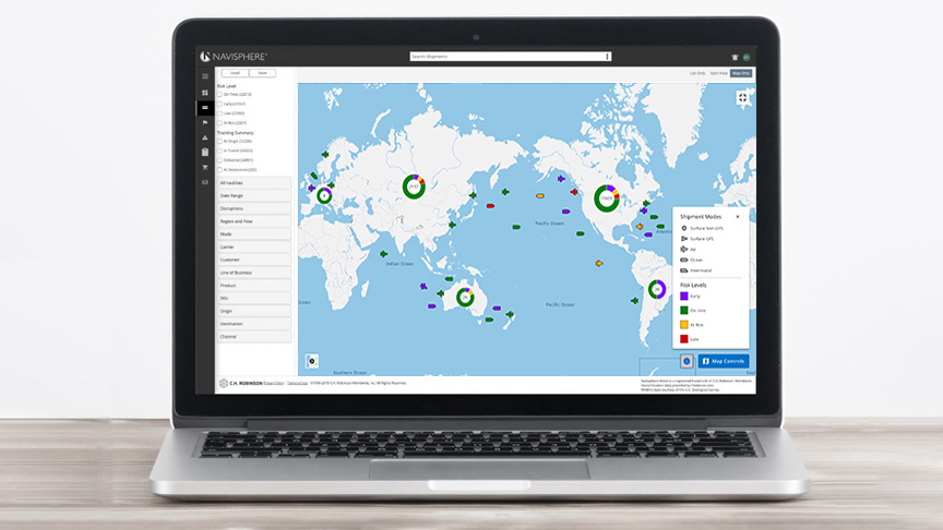 Navisphere Vision on laptop screen