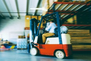 Forklift driver on an LTL warehouse dock