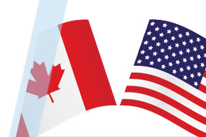 Canada and US flags: cross border shipping