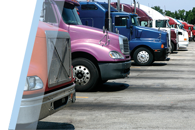 cropped image of truckload fleet