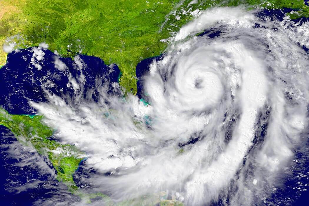 Hurricane view on weather radar