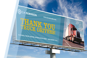 Thank you truck drivers billboard