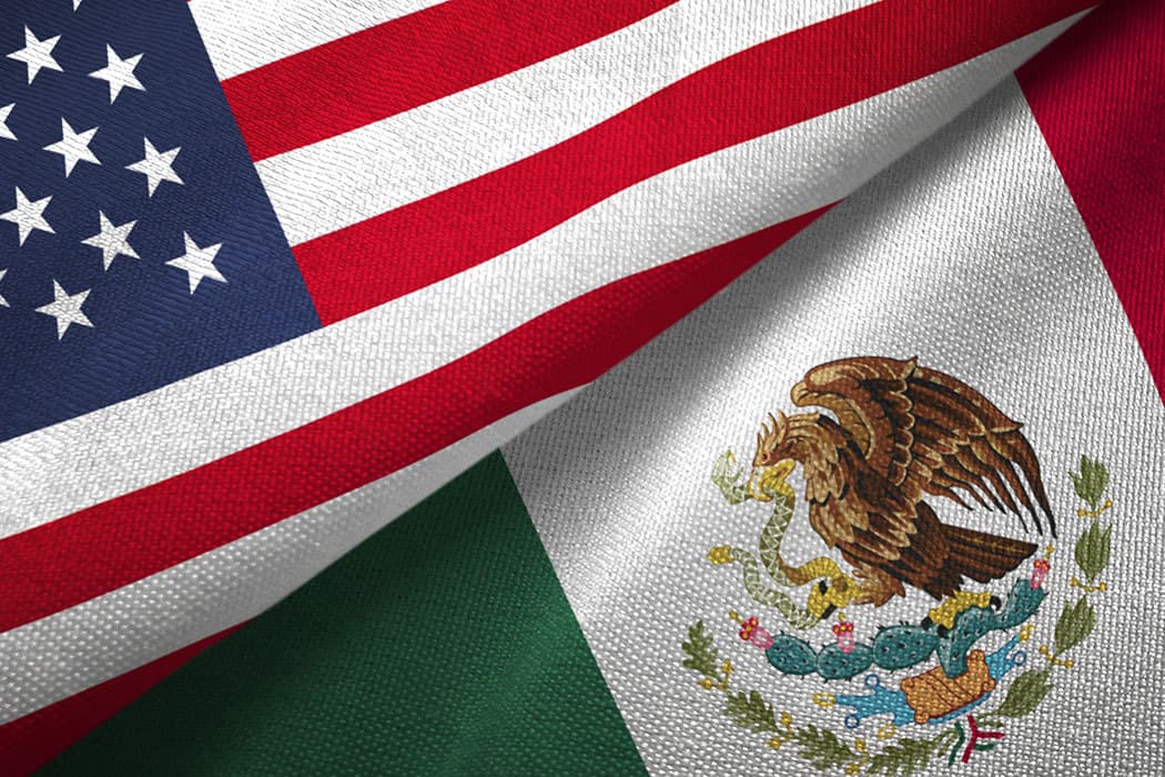 American & Mexico flag