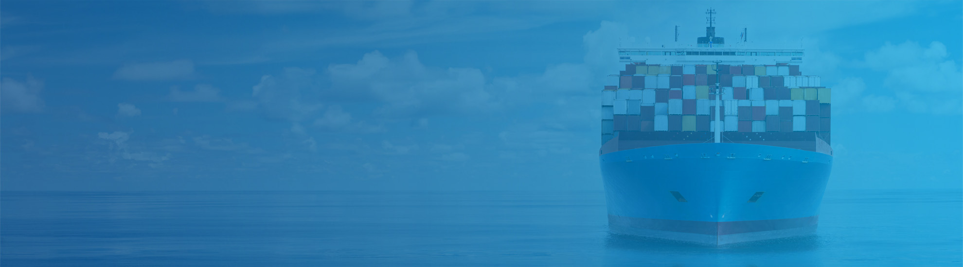 Container ship at sea
