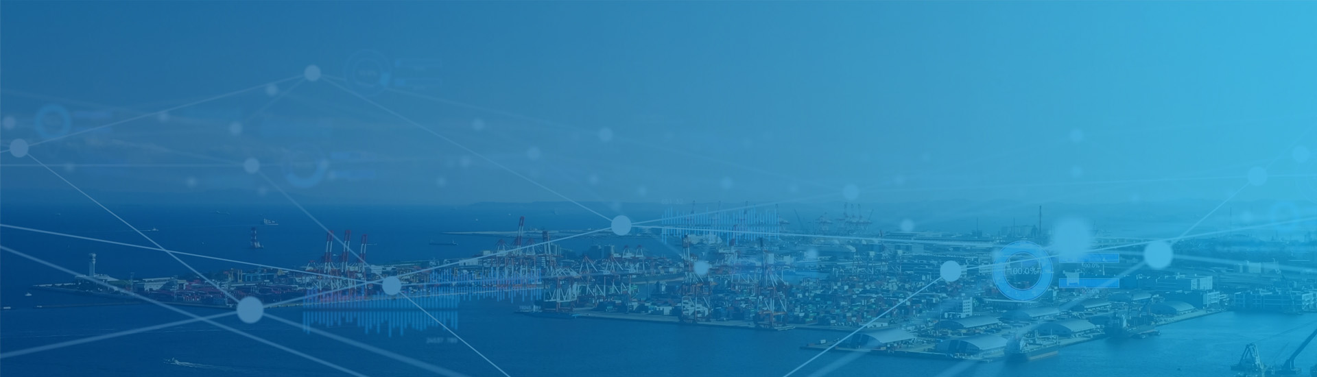 Aerial view of a shipping port